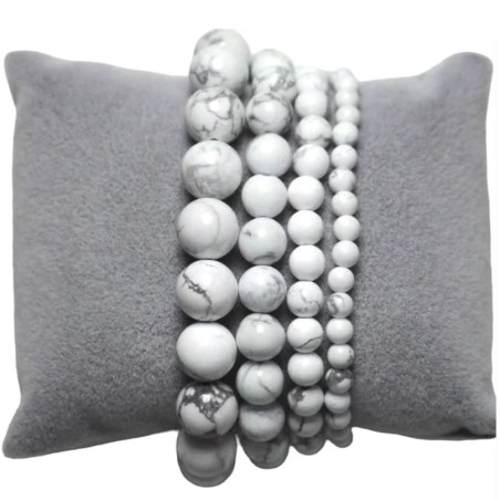 Bracelet howlite blanche naturelle homme et femme
