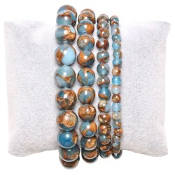 Acheter un bracelet jaspe bleu clair doré en ligne | Kalféa