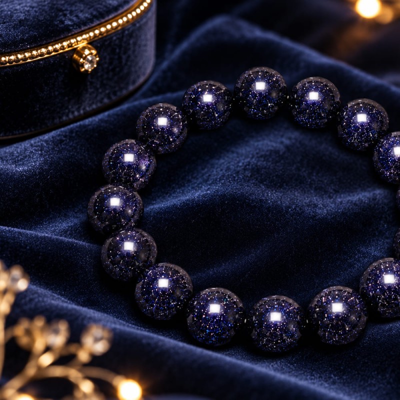 Commandez un bracelet pierre de soleil bleue Galaxy