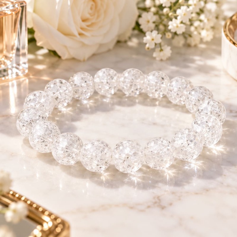 Offrez-vous un bracelet en cristal de roche craquelé