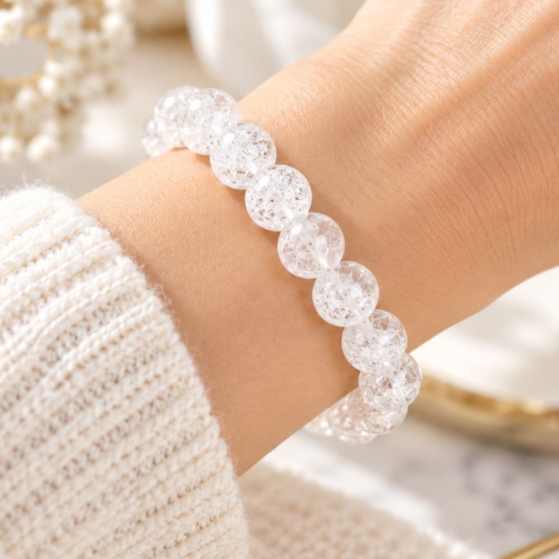 Offrez-vous un bracelet en cristal de roche craquelé