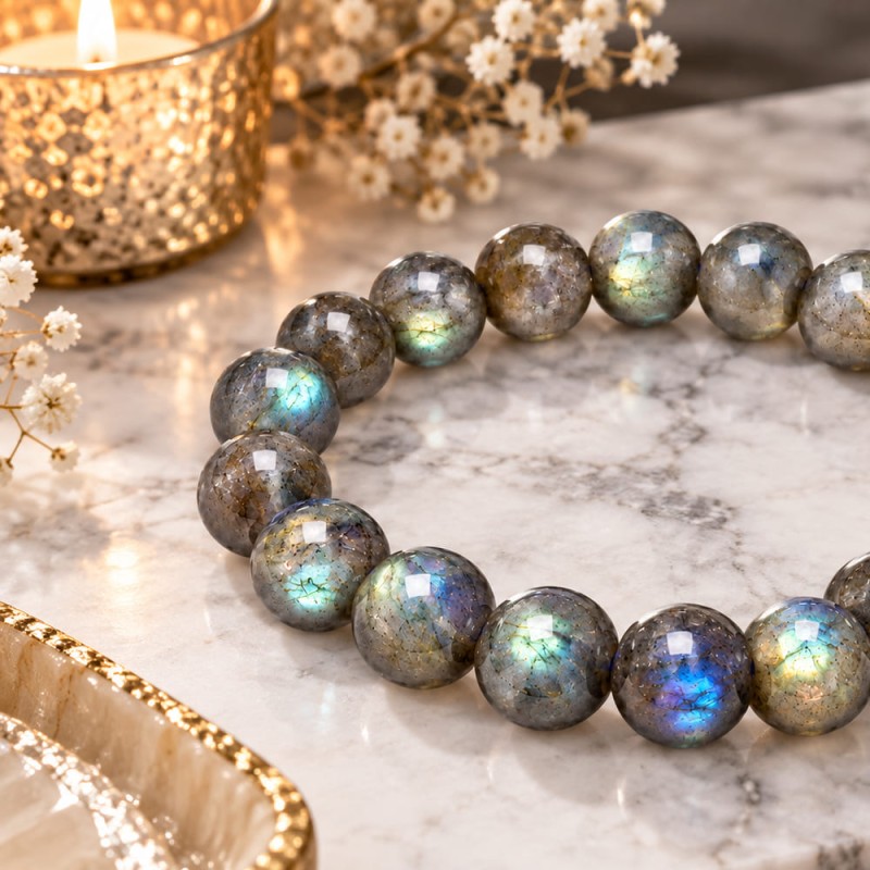 Bracelet labradorite AAA à reflets bleus, achat sécurisé