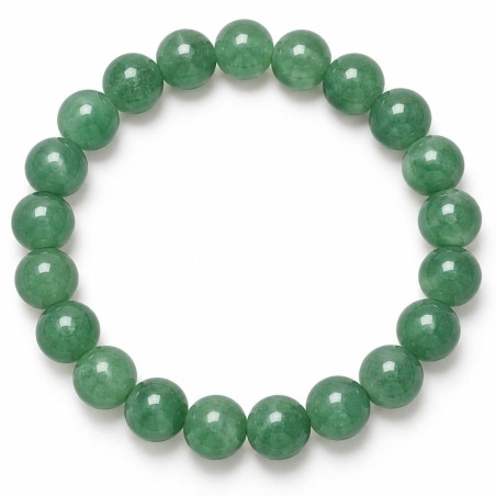 Bracelet en perles d'aventurine verte aux reflets pailletés