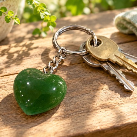Porte-clés cœur en aventurine verte, livraison chez vous