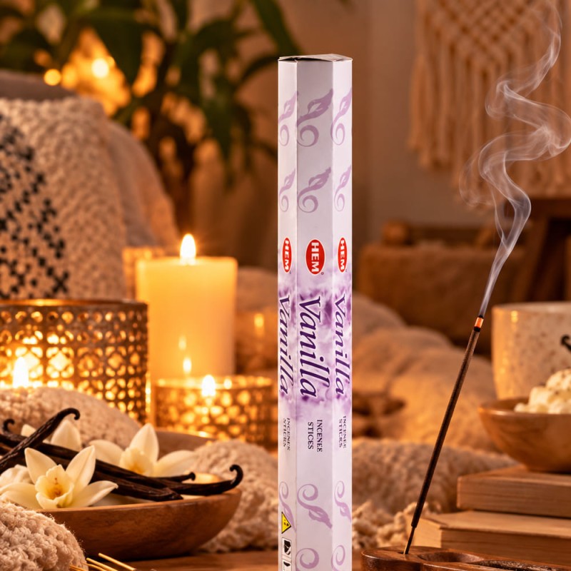 Bâtonnets d'encens HEM à la vanille, lot de 60