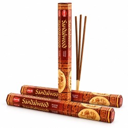Lot de 3 boîtes hexagonales d'encens HEM Bois de Santal