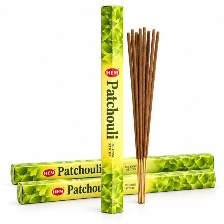 Lot de 3 boîtes hexagonales d'encens HEM Patchouli
