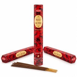 Lot de 3 boîtes hexagonales d'encens HEM Rose Rouge