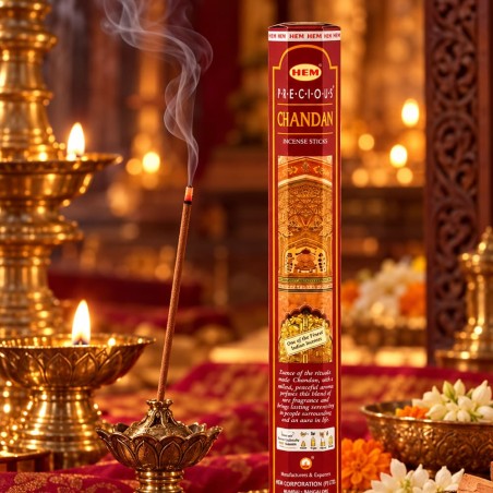 Encens HEM Chandan santal indien en bâtonnets, lot de 60