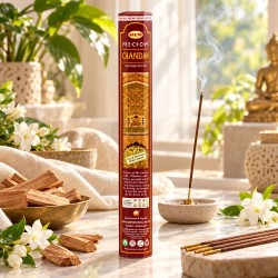 Encens HEM Chandan santal indien en bâtonnets, lot de 60