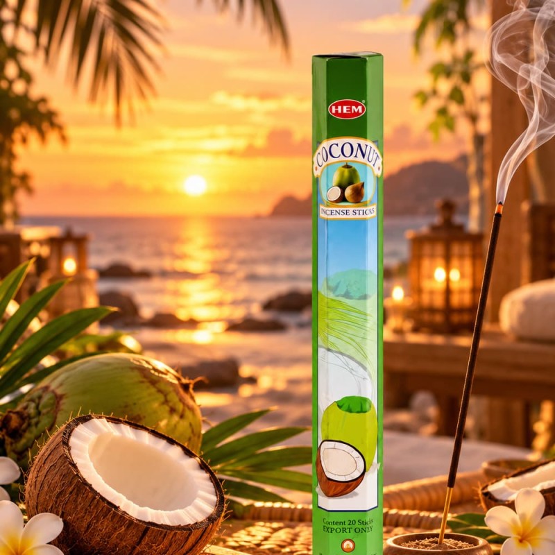 Encens noix de coco exotique en bâtonnets pour la maison