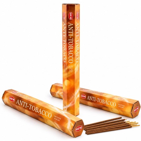 Lot de 3 boîtes hexagonales d'encens HEM Anti-Tabac