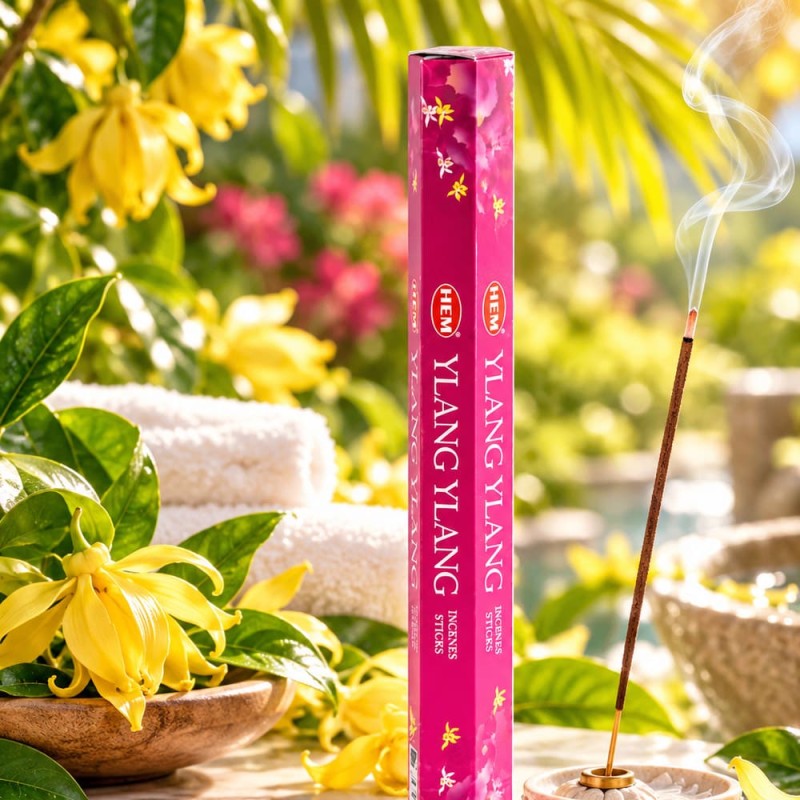 Encens HEM ylang-ylang fleur exotique, bâtonnets lot de 60