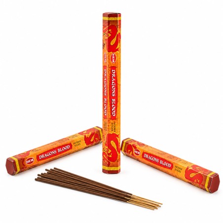 Lot de 3 boîtes hexagonales d'encens HEM Sang de Dragon