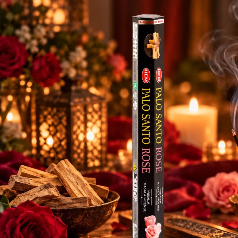 Encens HEM palo santo rose masala en bâtonnets indiens
