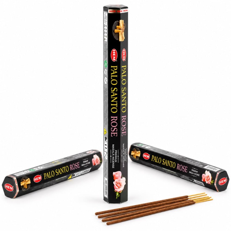 Lot de 3 boîtes d'encens HEM Palo Santo Masala Rose