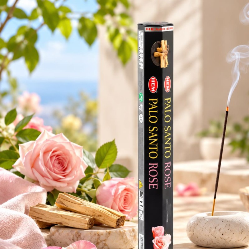 Encens HEM palo santo rose masala en bâtonnets indiens