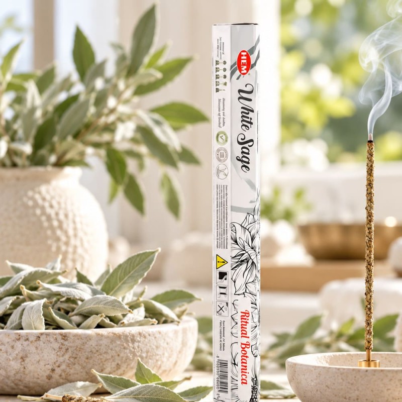 Acheter encens smudge sauge blanche en bâtonnets épais