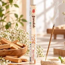 Encens HEM smudge santal, bâtonnets épais au bois chaud