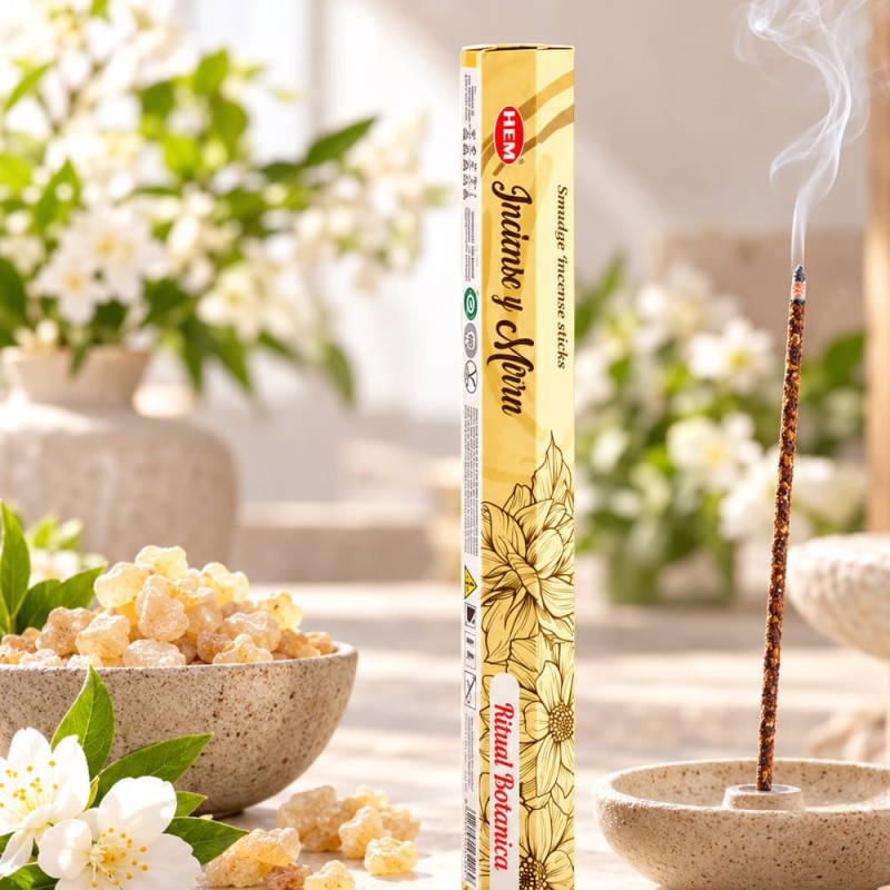 Encens oliban et myrrhe pas cher, bâtonnets smudge épais