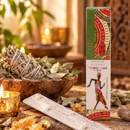 Encens Vijayshree copal et sauge blanche pour purifier