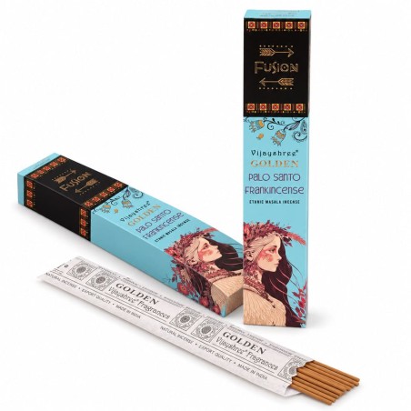 Lot de 2 boîtes d’encens Vijayshree Palo Santo Doré et Oliban