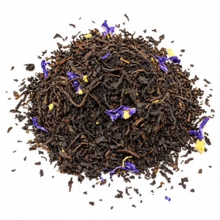 Sachet de 50 g de thé Earl Grey Préféré de Merlin, thé noir aux fleurs de mauve
