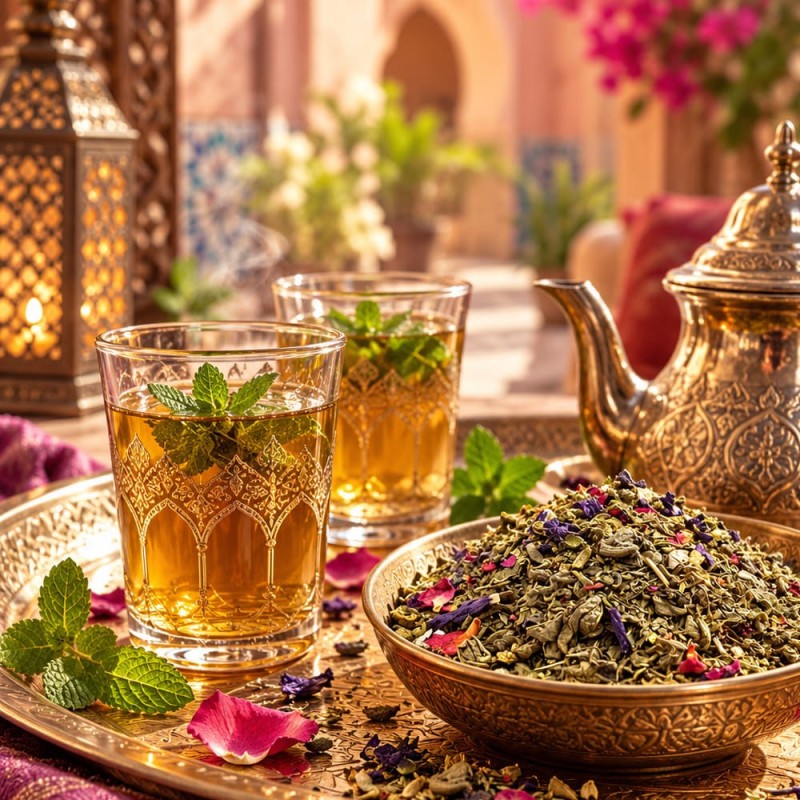 Thé vert menthe et pétales de rose façon Marrakech, 50 g
