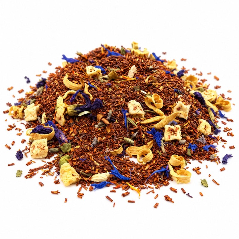 Sachet de 50 g de rooibos du soir à la pomme, à la fleur d’oranger et à la lavande