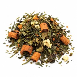 Sachet de 50 g de thé blanc et vert Élixir Éternel à la pomme, à la cannelle et à l’amande