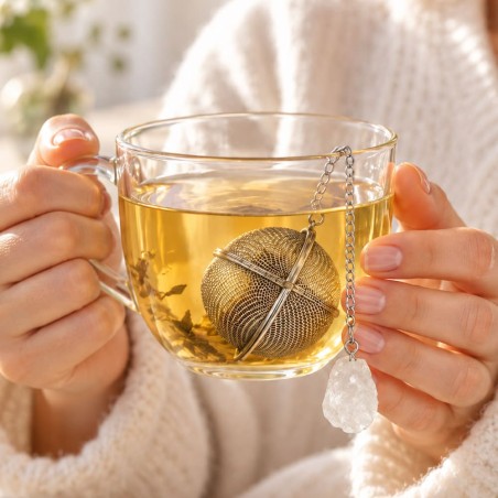 Acheter boule à thé inox avec cristal de roche, infuseur