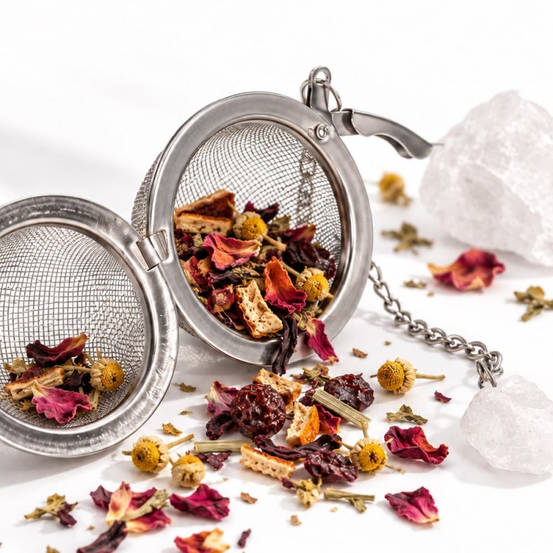 Acheter boule à thé inox avec cristal de roche, infuseur