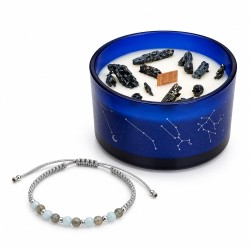 Vente bougie astrologique Cancer avec pierres de lune