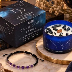 Acheter bougie Capricorne avec lapis-lazuli et bracelet