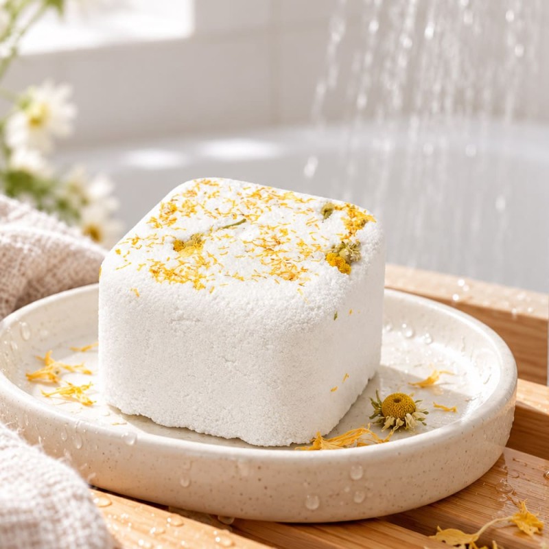 Galet effervescent douche camomille oliban cèdre pas cher