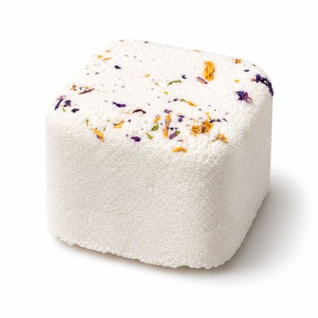 Galet de douche aromathérapie Festif aux fleurs de mauve et huiles essentielles de genièvre, thym et arbre à thé