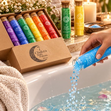 Coffret sels de bain 7 chakras aux huiles essentielles