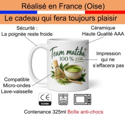 Tasse Team matcha 100 % zen pour amateur de thé vert