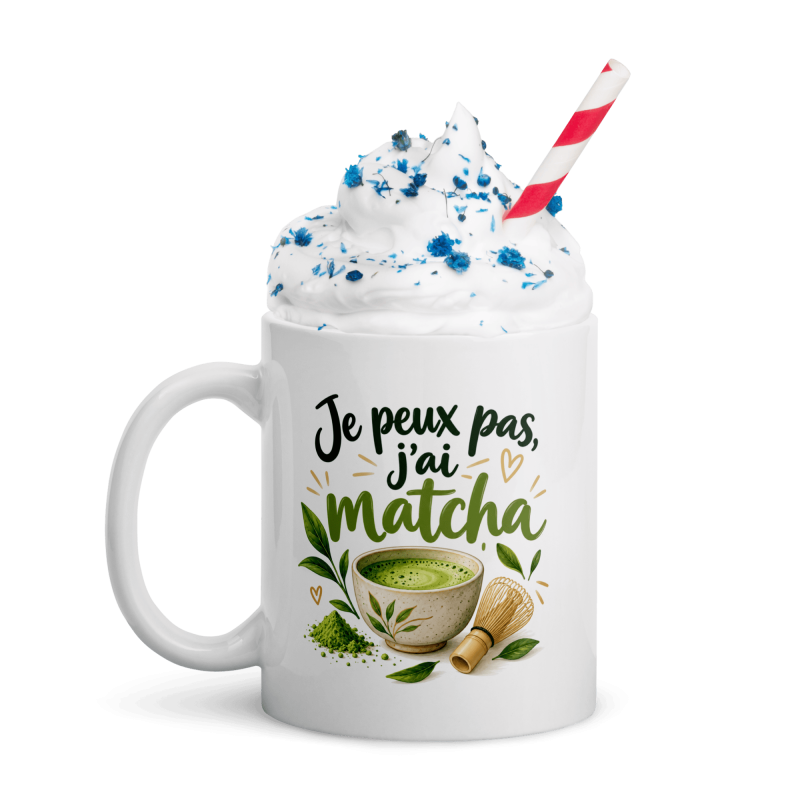 Tasse humour je peux pas j’ai piscine version matcha