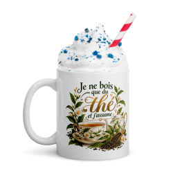 Mug amateur de thé, tasse fleurie et dorée pas chère