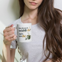 Mug humour pas sociable avant mon thé, tasse drôle du matin