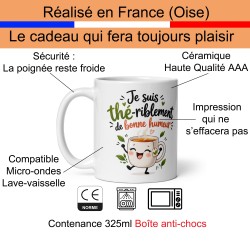Commander mug rigolo thé bonne humeur, tasse kawaii