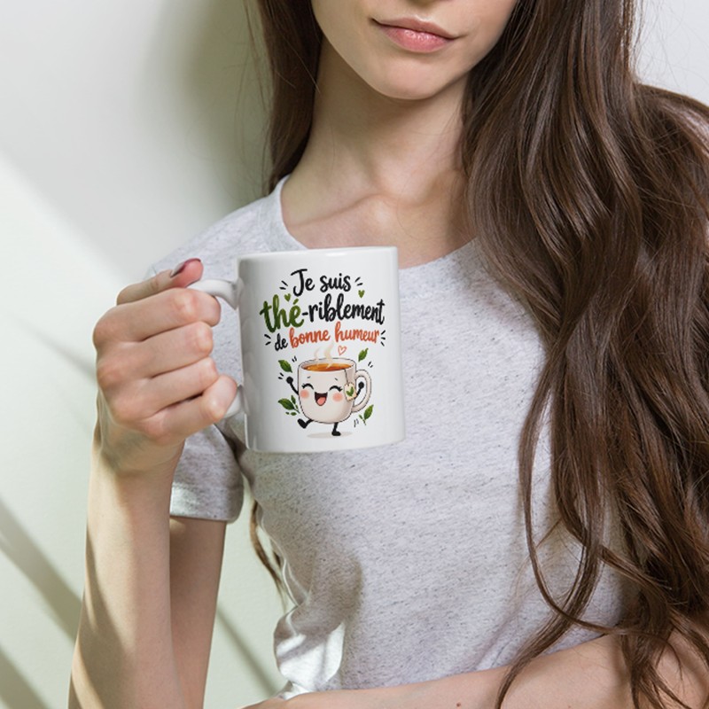Commander mug rigolo thé bonne humeur, tasse kawaii