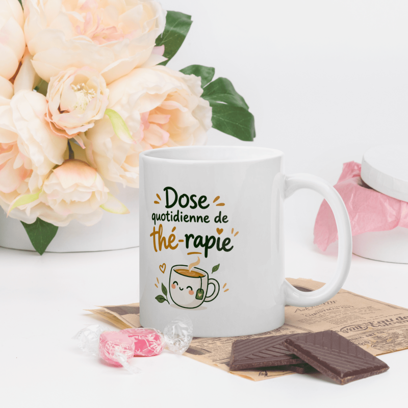 Commander mug rigolo thé bonne humeur, tasse kawaii