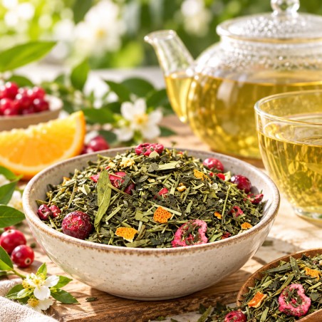Thé vert dragon Sencha Longjing ananas myrtille 50 g