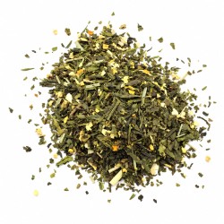 Sachet de 50 g de thé vert bio au citron, au gingembre et à la citronnelle, idée cadeau