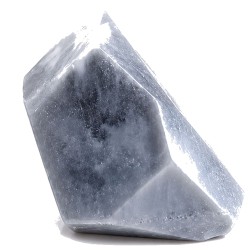 Savon artisanal en forme de cristal taillé élément Air avec pierre naturelle cachée, dans sa boîte cadeau illustrée