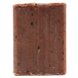 Savon artisanal cadeau à l’argile, à la lavande et à la vanille avec fleurs de lavande, dans son emballage prêt à offrir