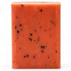 Savon artisanal orange à l’argile et au café moulu parfumé à l’orange et au gingembre, idée cadeau pour amateur de café