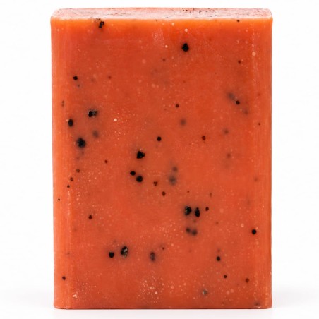 Savon artisanal orange à l’argile et au café moulu parfumé à l’orange et au gingembre, idée cadeau pour amateur de café